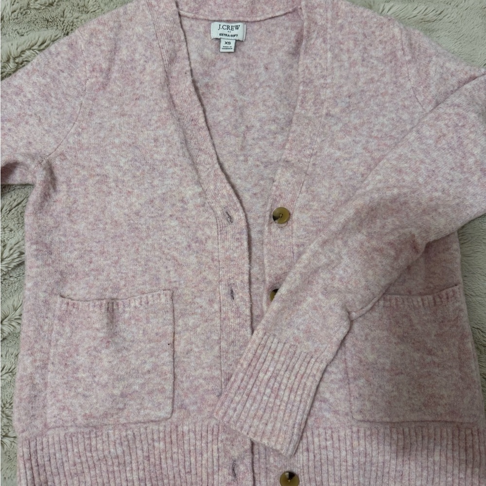 J. Crew Blush Button-Up Cardigan